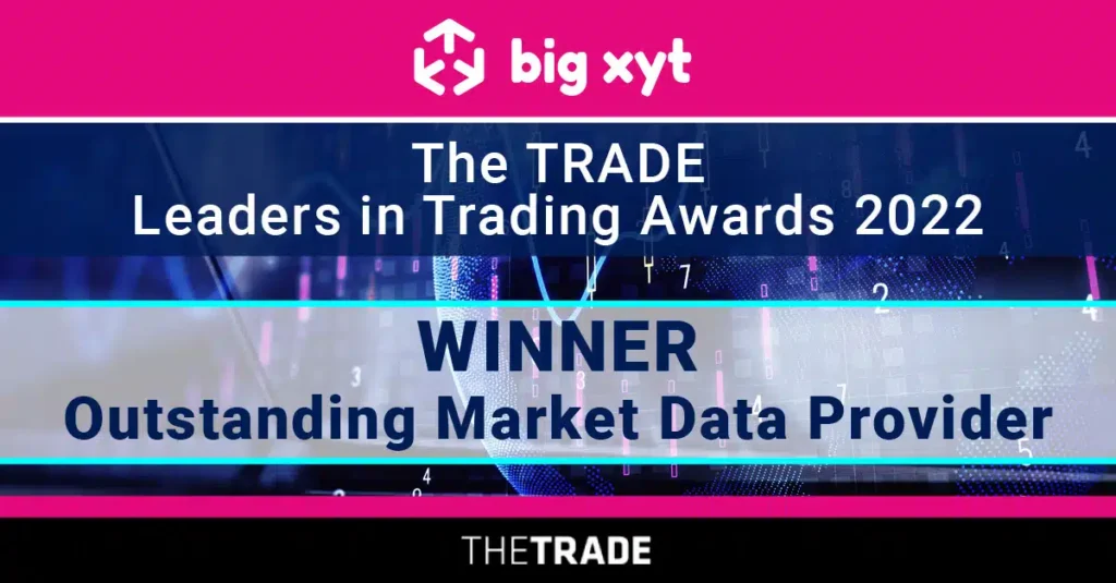 big xyt wins Outstanding Market Data Provider award at The Trade’s Leaders in Trading Awards