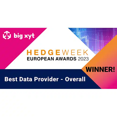 big xyt Best data Provider Overall Hedgeweek European Awards 2023